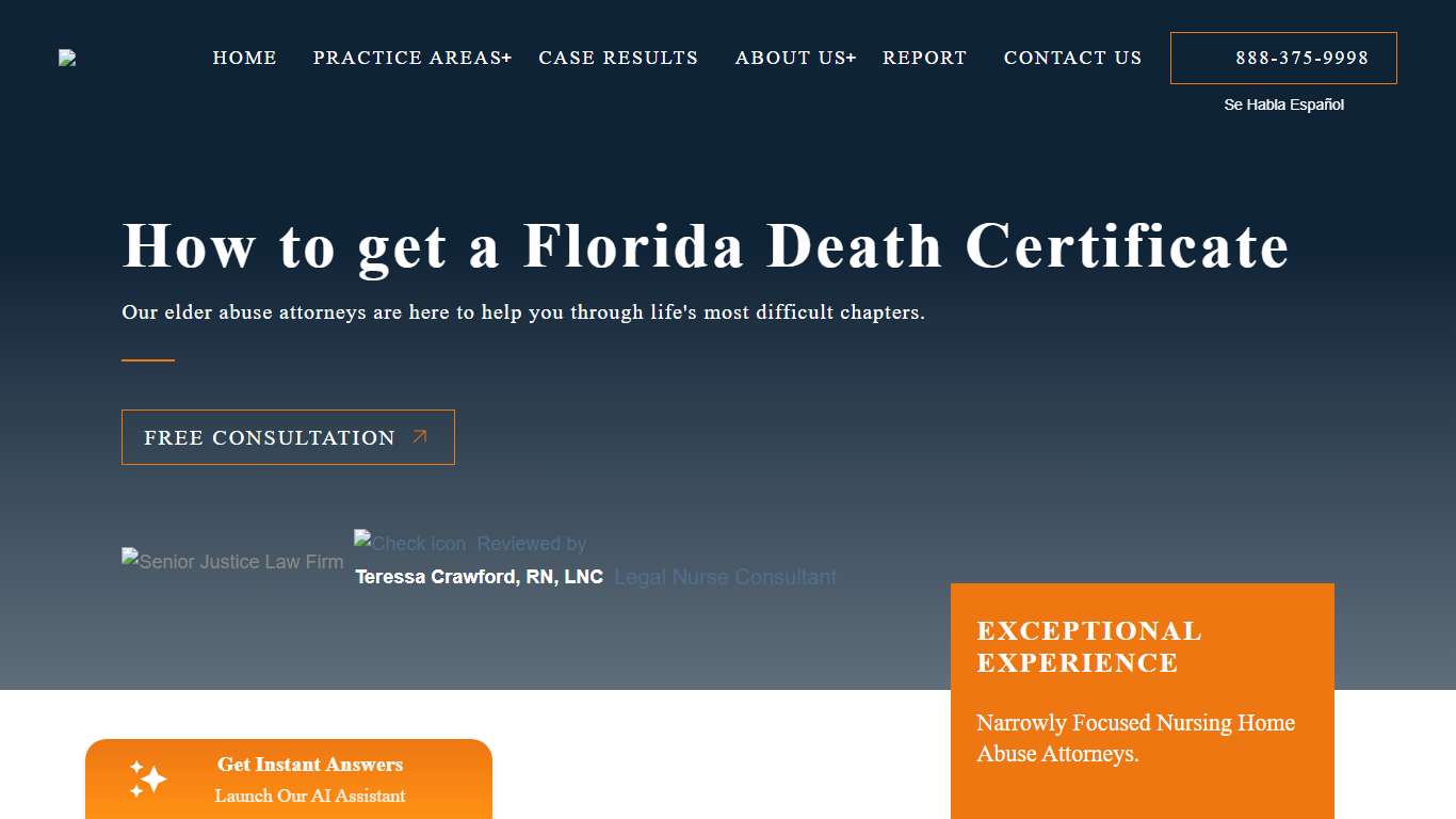 How to get a Florida Death Certificate - Senior Justice Law Firm Nursing Home Abuse Attorneys
